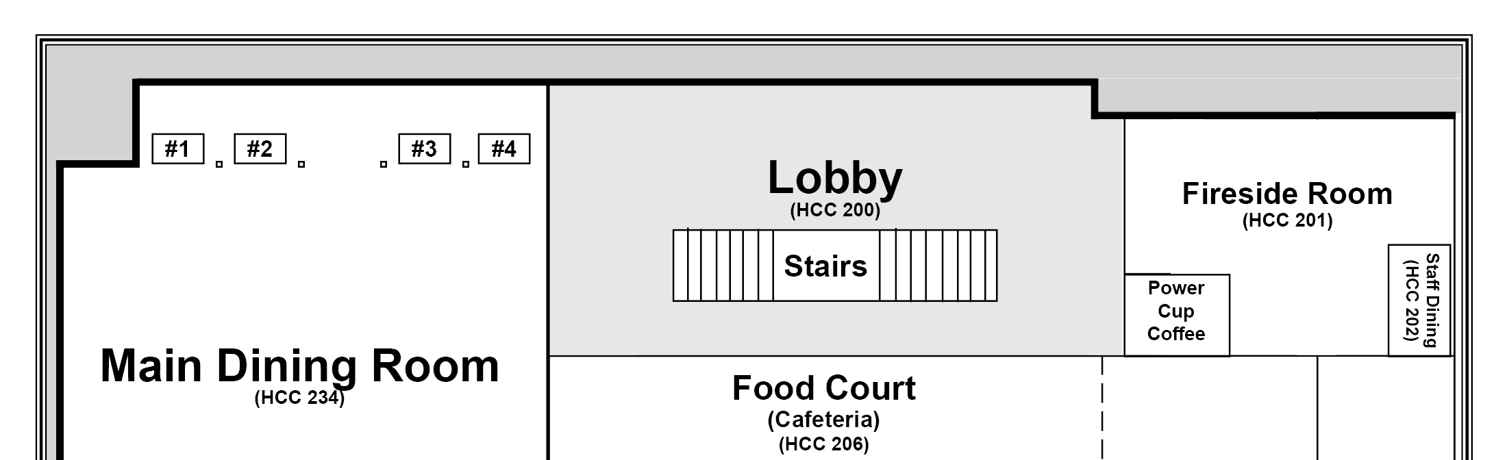 Campus Center Dining Room Table Map