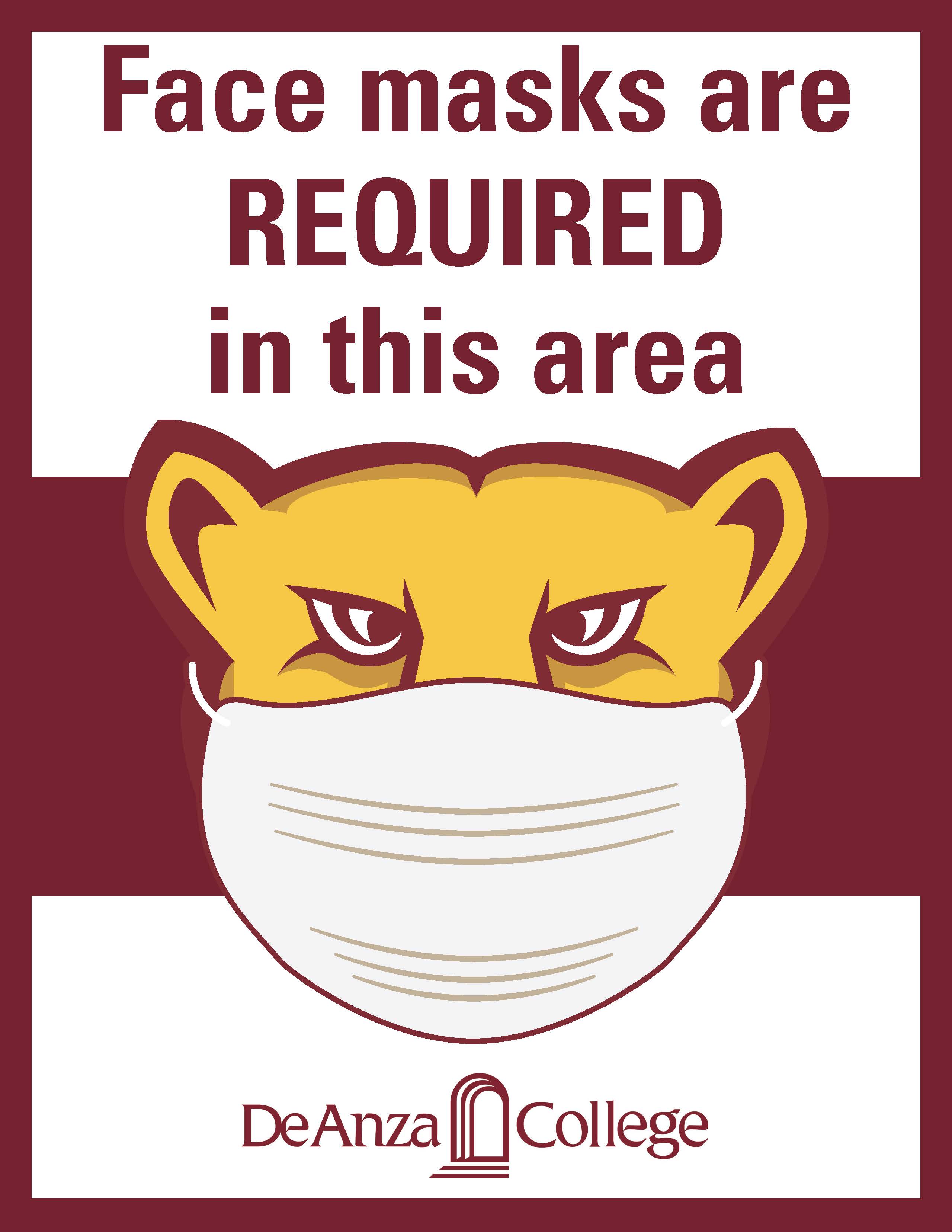 Face masks are REQUIRED in this area (Mountain lion)