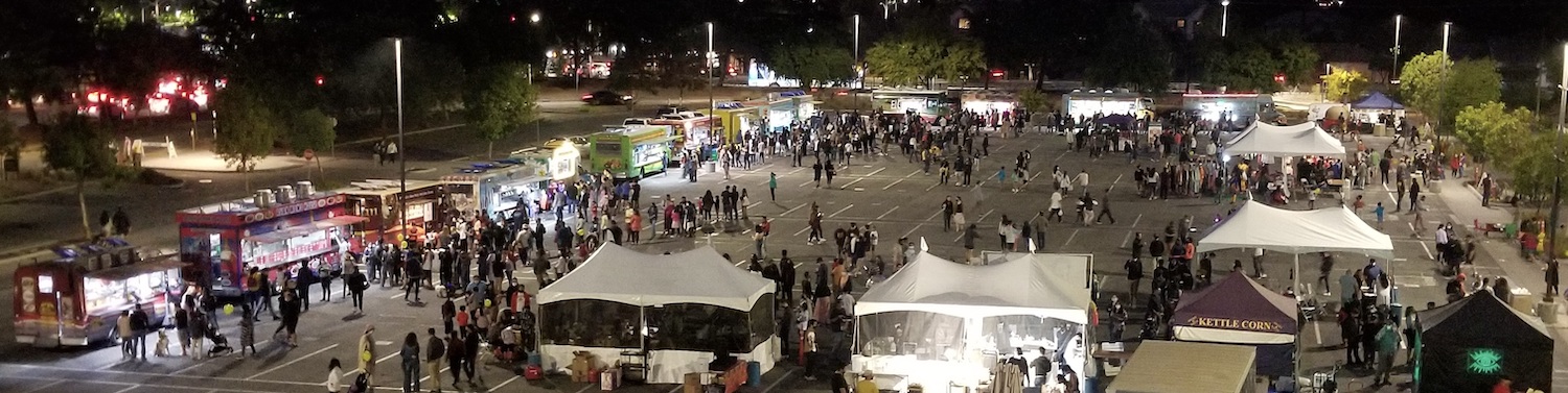 aerial view of night market