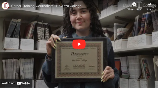 De Anza’s latest career training video features current students and working journalists talking about the many ways the college's Journalism program prepares them for jobs in that field.