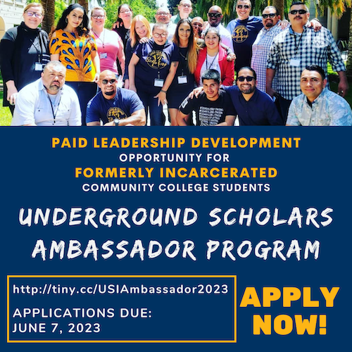 Underground Scholars Ambassador flyer 2023