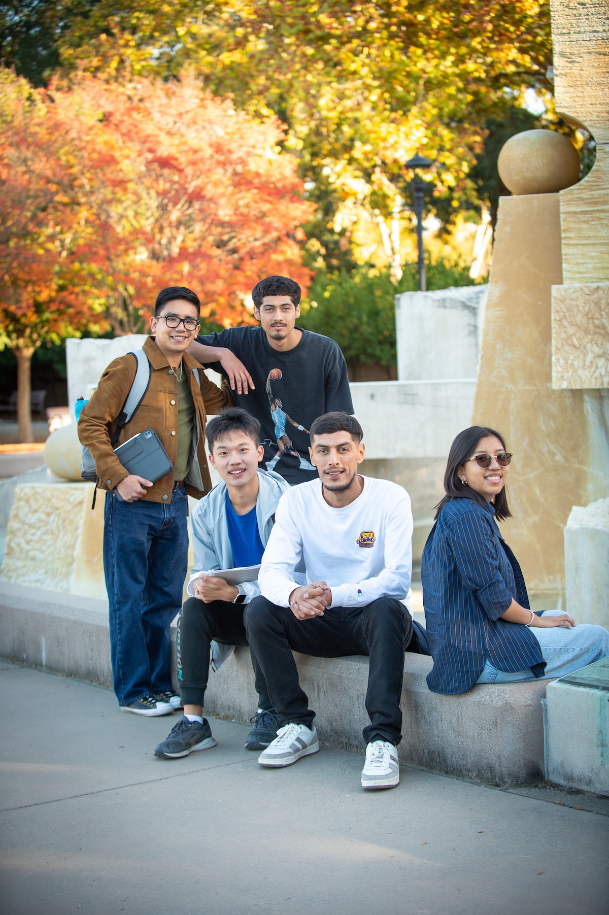 Students in the Sunken Garden