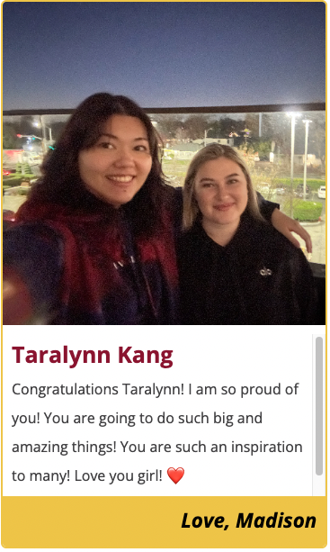 Congrats Card: Taralynn Kang
