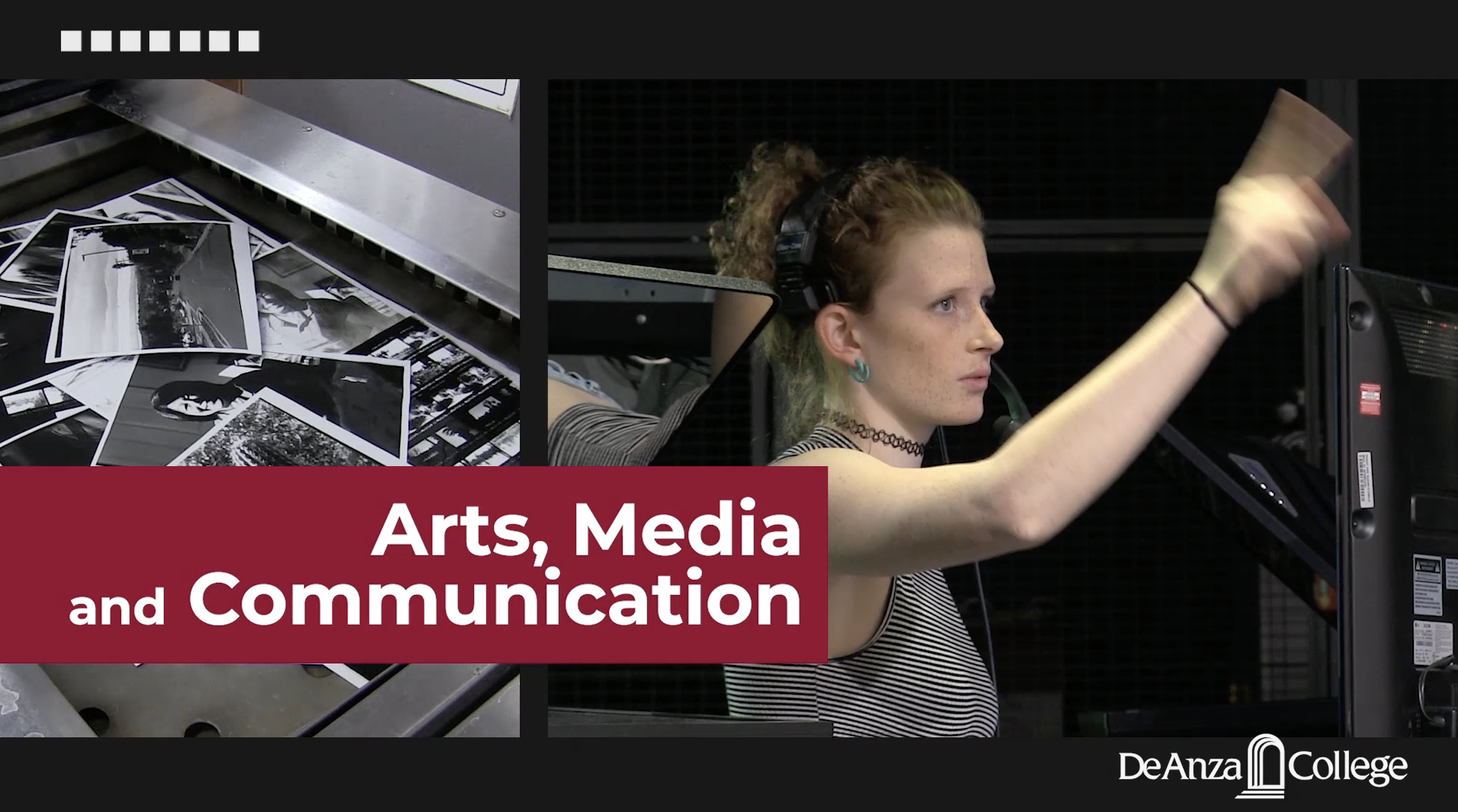 Arts, Media and Communication: image of young woman with arm upraised