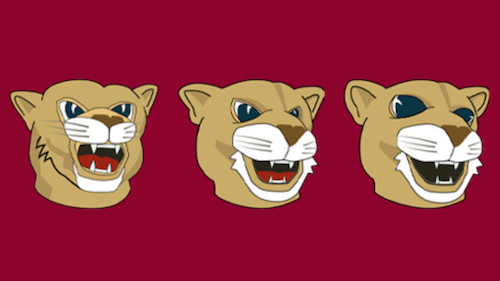 three lion faces