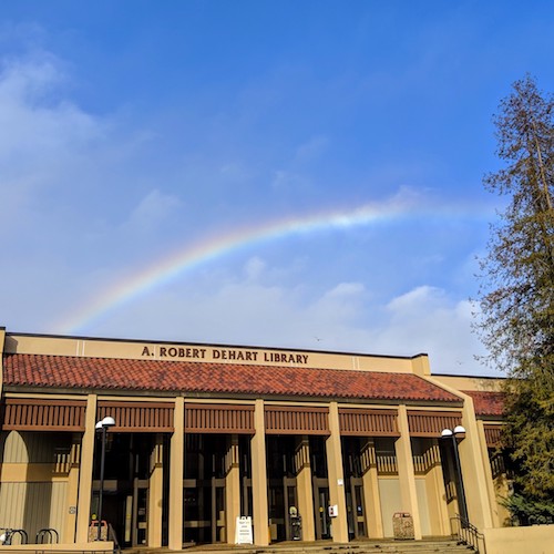 rainbow over Library