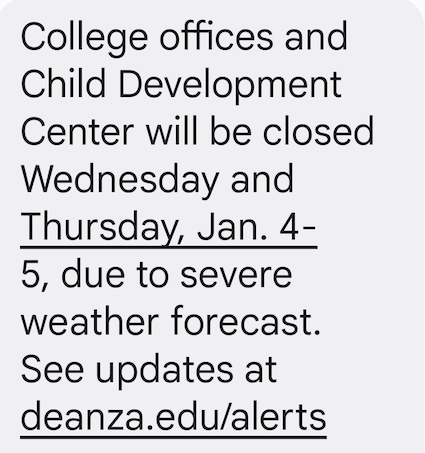 campus closure text message
