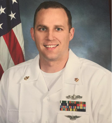 Jeremy Smith in Navy whites uniform